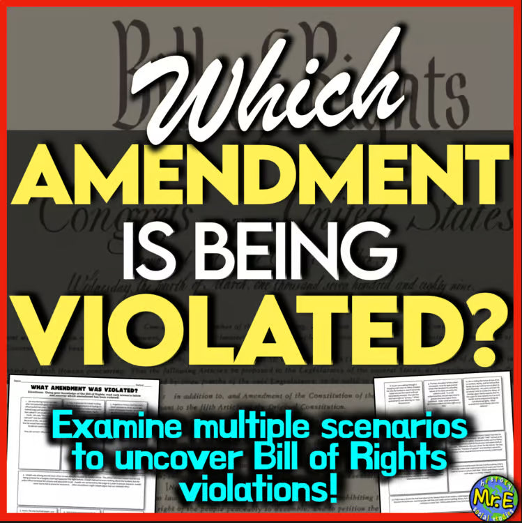 Bill of Rights and Constitutional Amendment Scenario Activity Worksheet