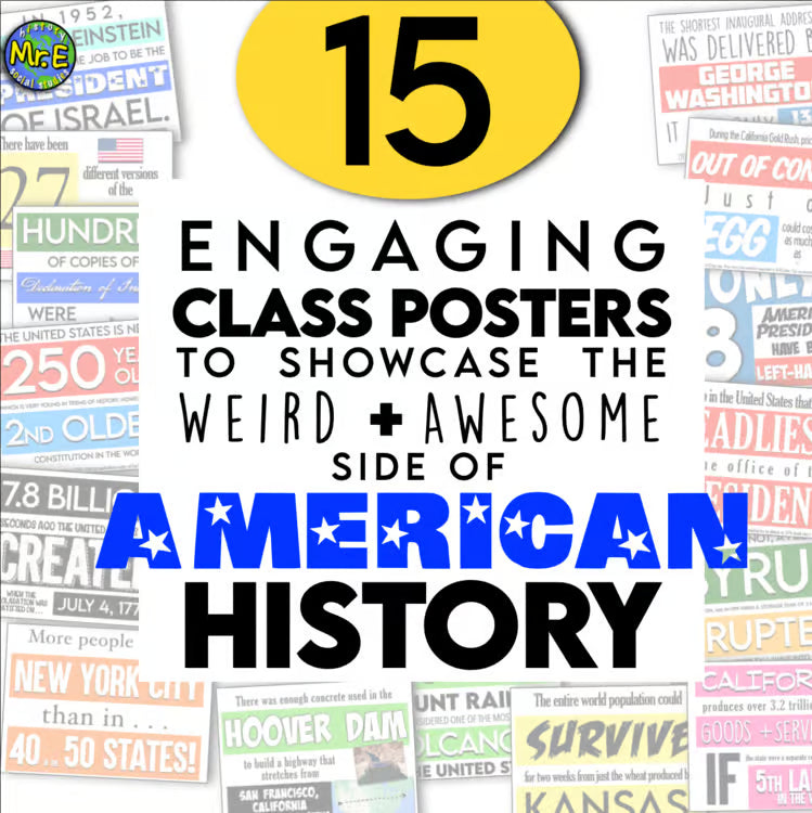 American History Classroom Bulletin Board Posters: 5 Free Posters!