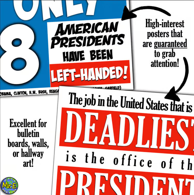 American History Classroom Bulletin Board Posters: 5 Free Posters!