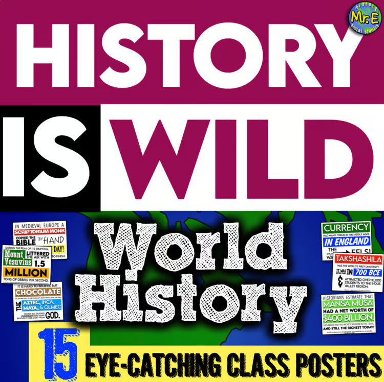 World History Bulletin Board Posters 15 World History Wall Art Posters