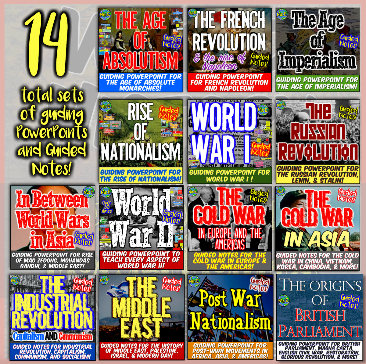 World History Part 2 Modern PowerPoint Notes Set: Activities Notes Worksheets