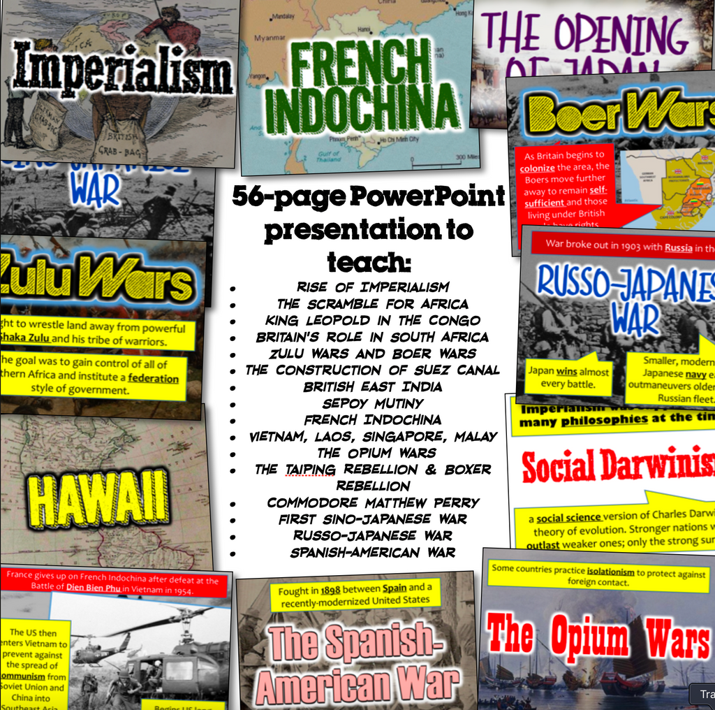 World History Part 2 Modern PowerPoint Notes Set: Activities Notes Worksheets