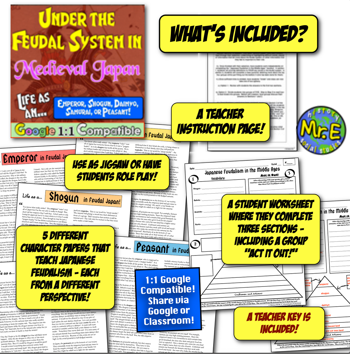 Medieval Feudal Japan Unit: Activities, Worksheets, Feudalism, Samurai, Culture