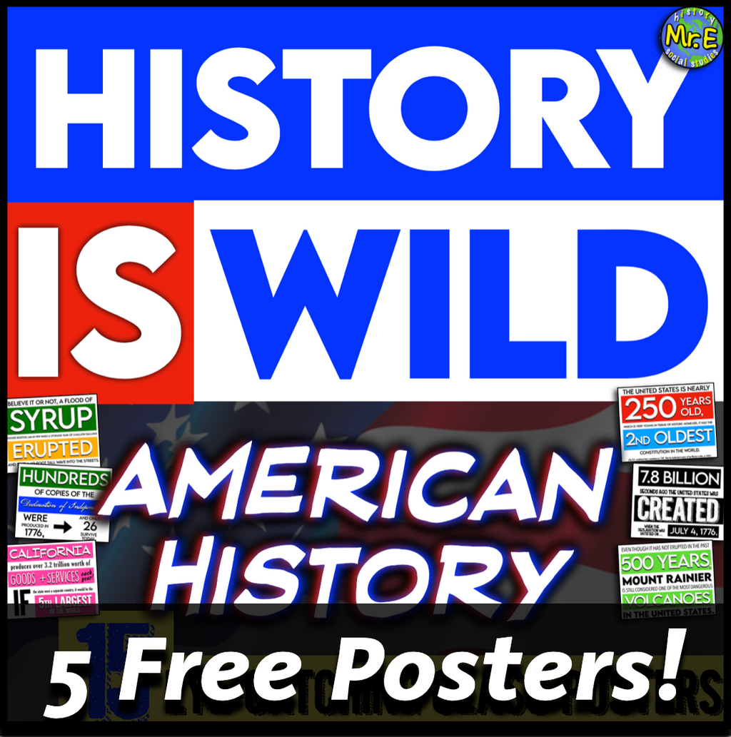 American History Classroom Bulletin Board Posters: 5 Free Posters!